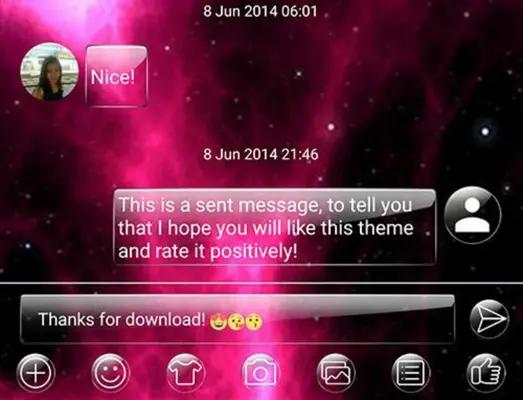 SMS Messages GlassNebula Theme android App screenshot 2