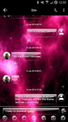 SMS Messages GlassNebula Theme android App screenshot 6